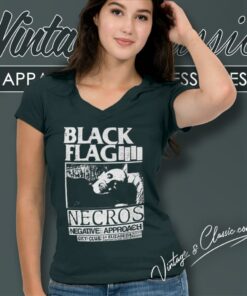 Black Flag Necros V Neck TShirt