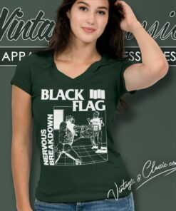 Black Flag Nervous Breakdown V Neck TShirt