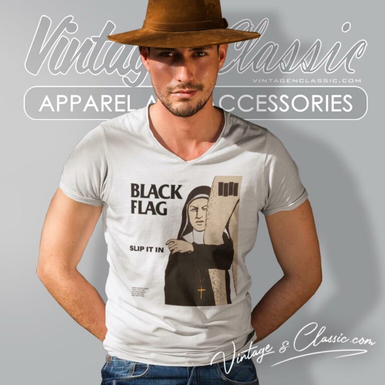 Black Flag Slip It In V Neck TShirt Black Flag Slip It In V Neck TShirt