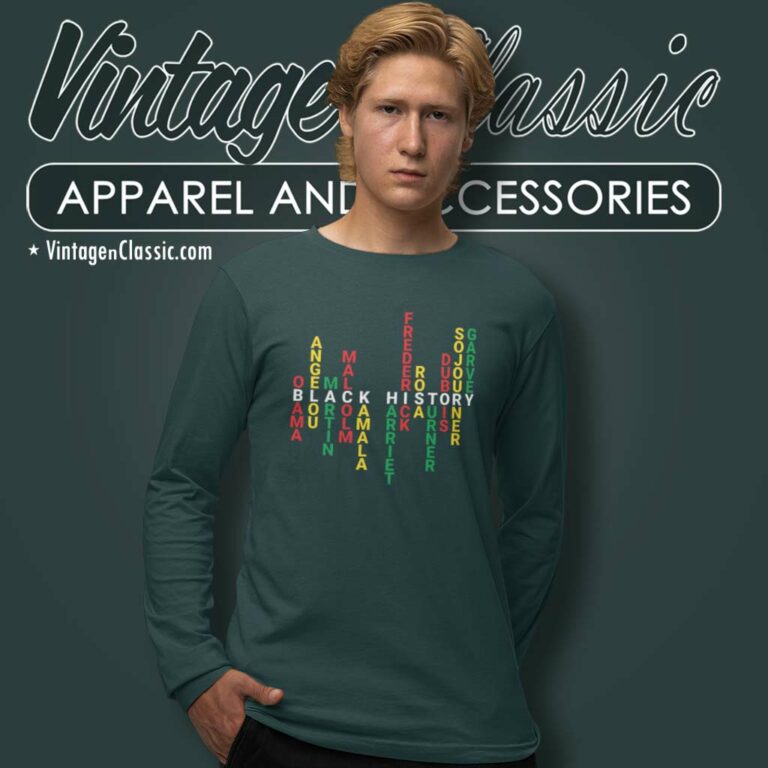 Black History Month Shirt Human Rights Names Long Sleeve Tee Black History Month Shirt Human Rights Names Long Sleeve Tee