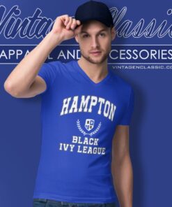 Black Ivy League Hampton University V Neck TShirt
