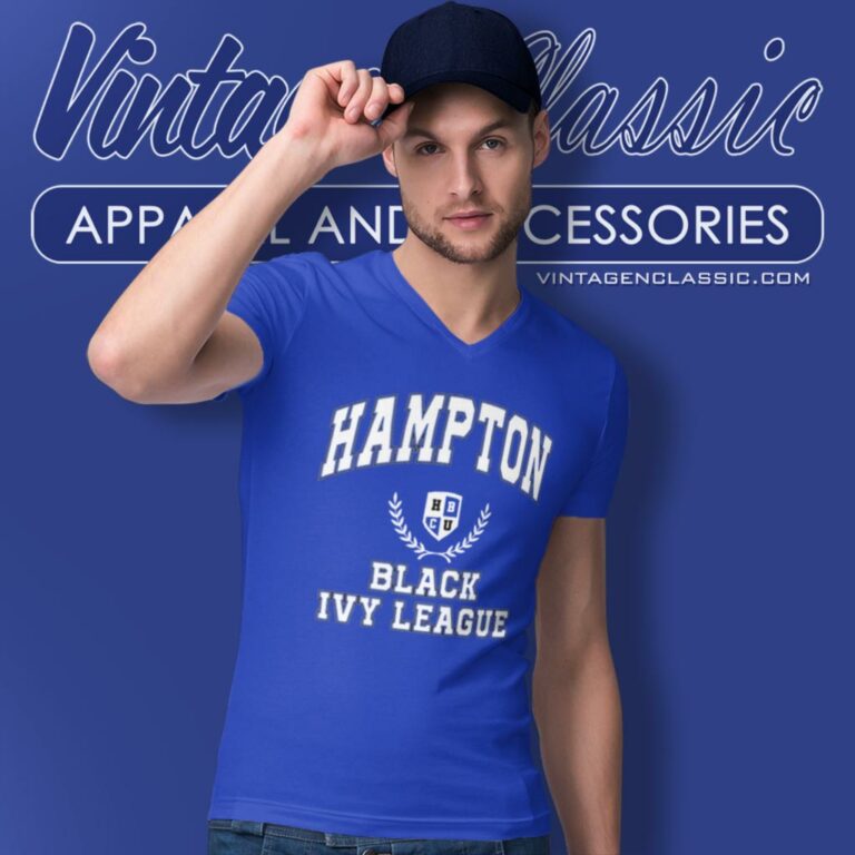 Black Ivy League Hampton University V Neck TShirt Black Ivy League Hampton University V Neck TShirt