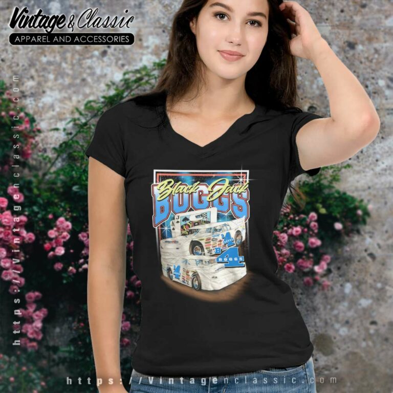 Black Jack Boggs Nascar Racing V Neck TShirt Black Jack Boggs Nascar Racing V Neck TShirt