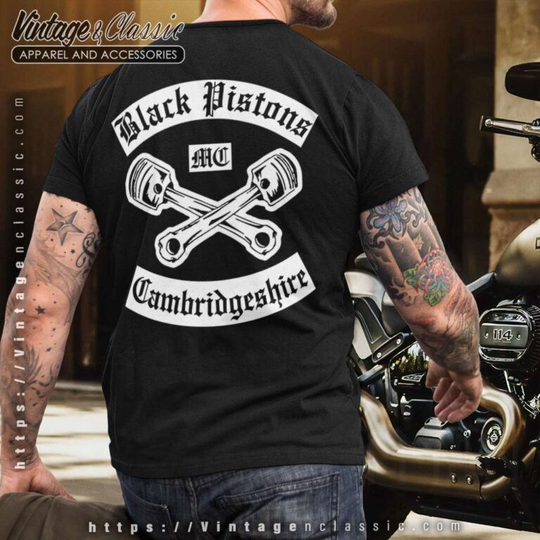 Black Pistons Mc Cambridgeshire T shirt Backside Black Pistons Mc Cambridgeshire T shirt Backside