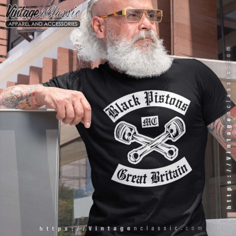 Black Pistons Mc Great Britain Biker T shirt Black Pistons Mc Great Britain Biker T shirt