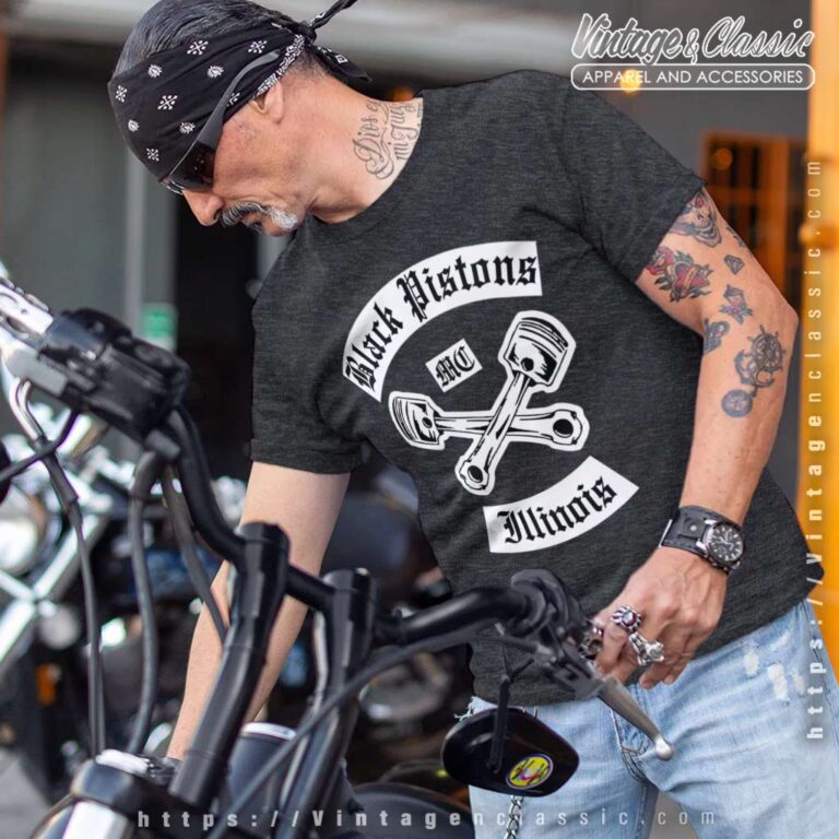 Black Pistons Mc Illinois T Shirt Black Pistons Mc Illinois T Shirt