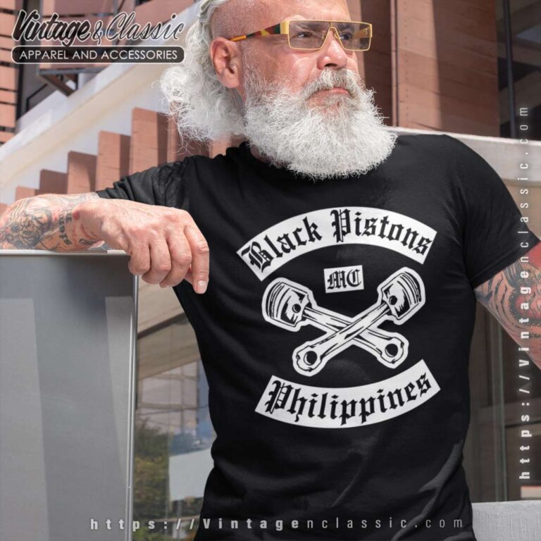 Black Pistons Mc Philippines Biker T shirt Black Pistons Mc Philippines Biker T shirt