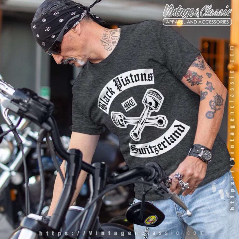 Black Pistons Mc Switzerland T Shirt Black Pistons Mc Switzerland T Shirt