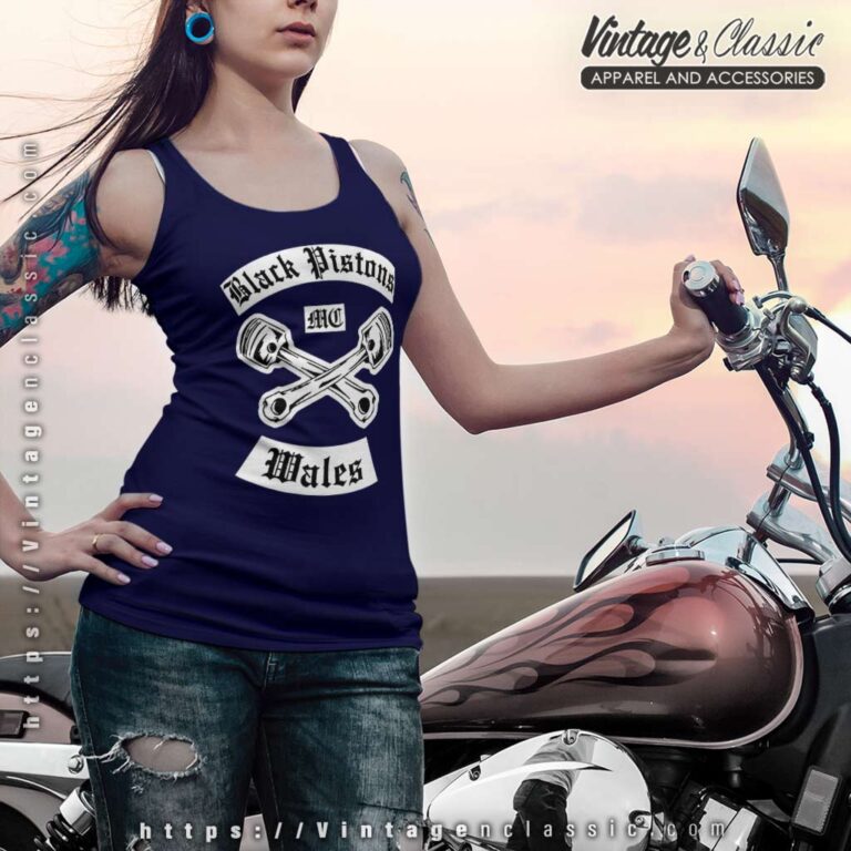 Black Pistons Mc Wales Raceback Tank Black Pistons Mc Wales Raceback Tank