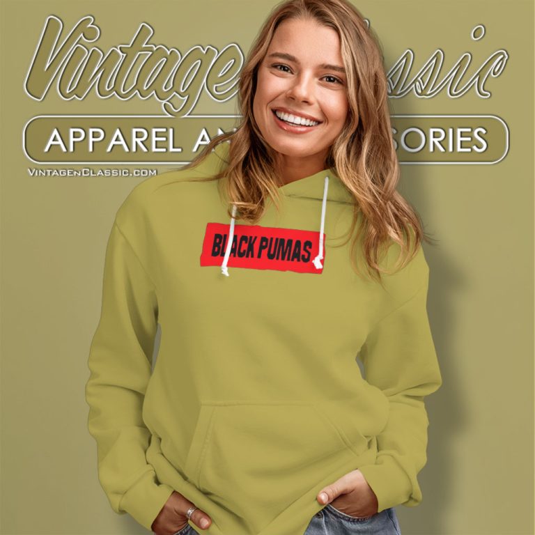 Black Pumas Shirt Red Logo Stamp Hoodie Black Pumas Shirt Red Logo Stamp Hoodie