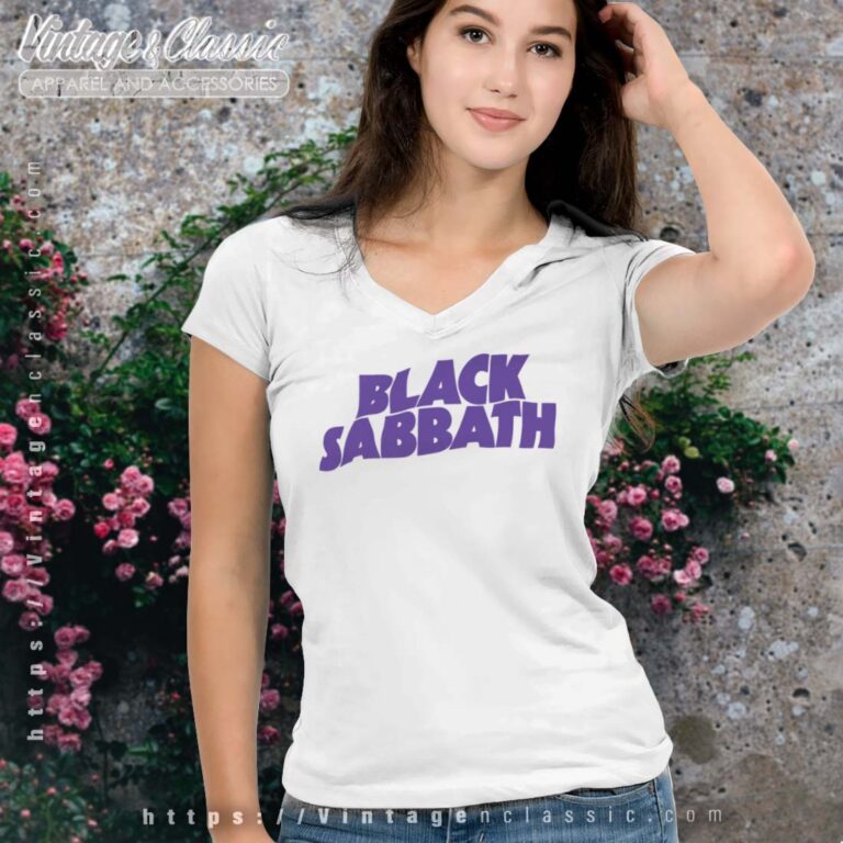 Black Sabbath Purple Logo Premium Vneck Black Sabbath Purple Logo Premium Vneck