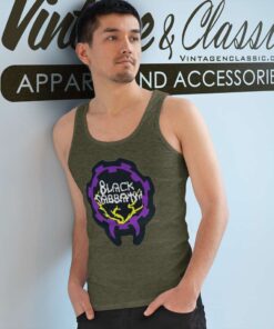 Black Sabbath Shirt Logo Brand Sticker Font Tank Top Racerback