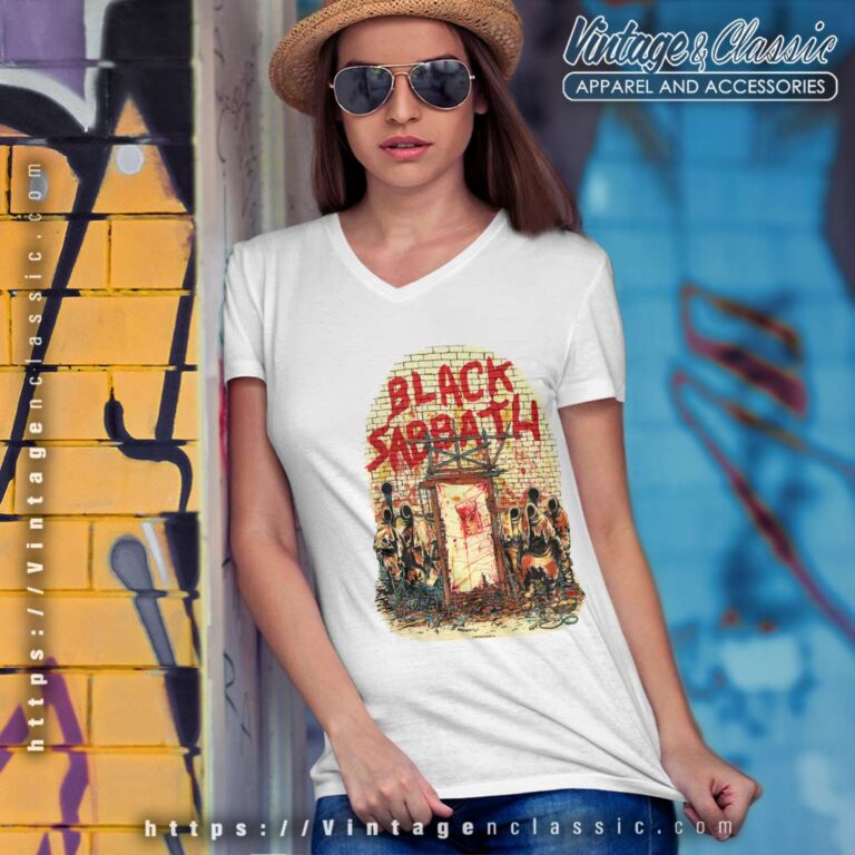 Black Sabbath Shirt Mob Rules 1981 V Neck TShirt Black Sabbath Shirt Mob Rules 1981 V Neck TShirt