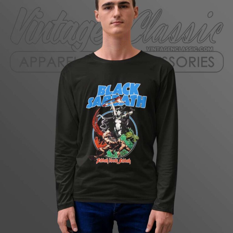 Black Sabbath Shirt Oyster Cult Black Blue Tour Long Sleeve Tee Black Sabbath Shirt Oyster Cult Black Blue Tour Long Sleeve Tee