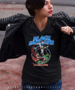 Black Sabbath Shirt Oyster Cult Black Blue Tour V Neck TShirt