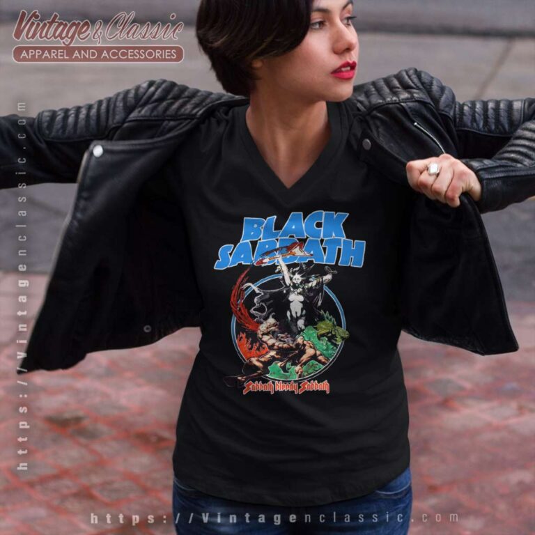 Black Sabbath Shirt Oyster Cult Black Blue Tour V Neck TShirt Black Sabbath Shirt Oyster Cult Black Blue Tour V Neck TShirt