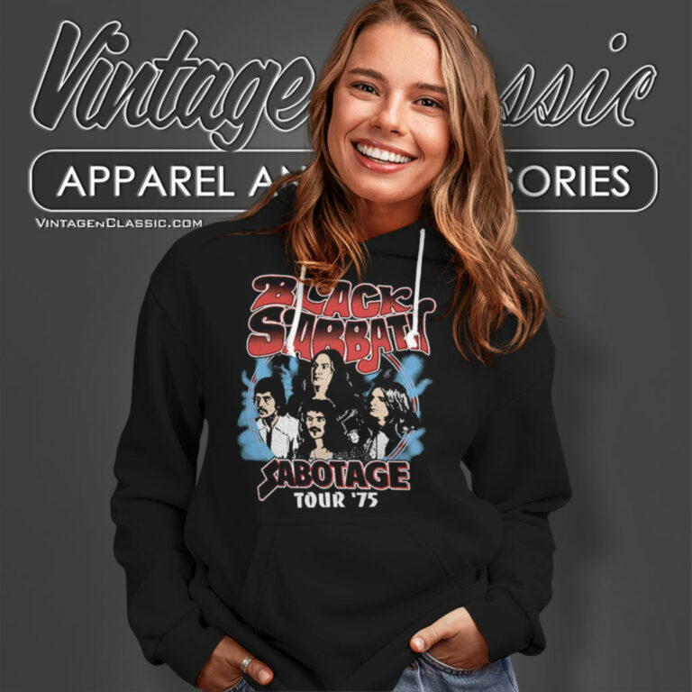 Black Sabbath Shirt Sabotage 75 Tour Hoodie Black Sabbath Shirt Sabotage 75 Tour Hoodie