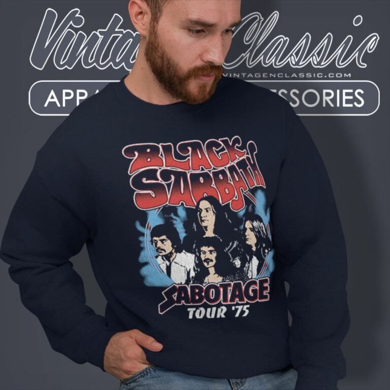 Black Sabbath Shirt Sabotage 75 Tour Sweatshirt Black Sabbath Shirt Sabotage 75 Tour Sweatshirt