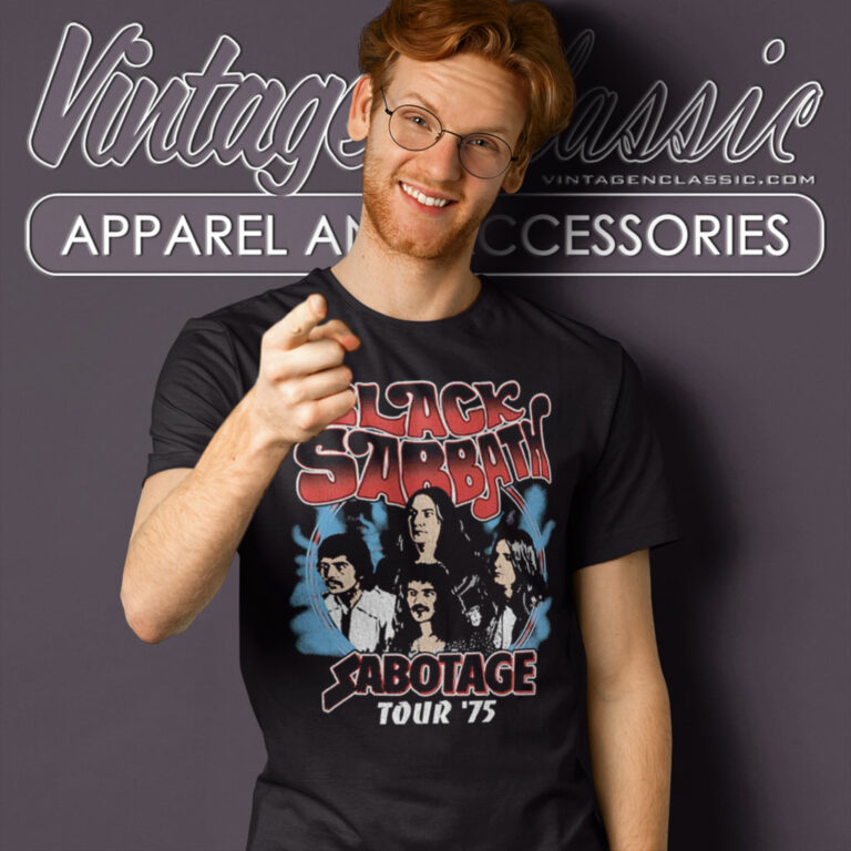 Black Sabbath Shirt Sabotage 75 Tour T Shirt Black Sabbath Shirt Sabotage 75 Tour T Shirt