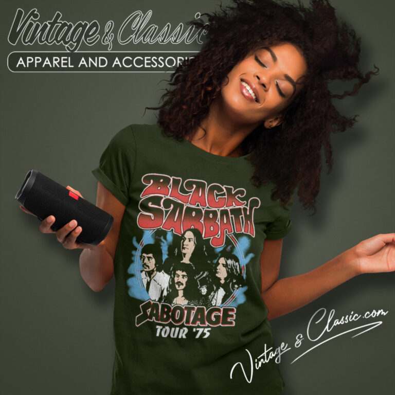 Black Sabbath Shirt Sabotage 75 Tour Women T Shirt Black Sabbath Shirt Sabotage 75 Tour Women T Shirt
