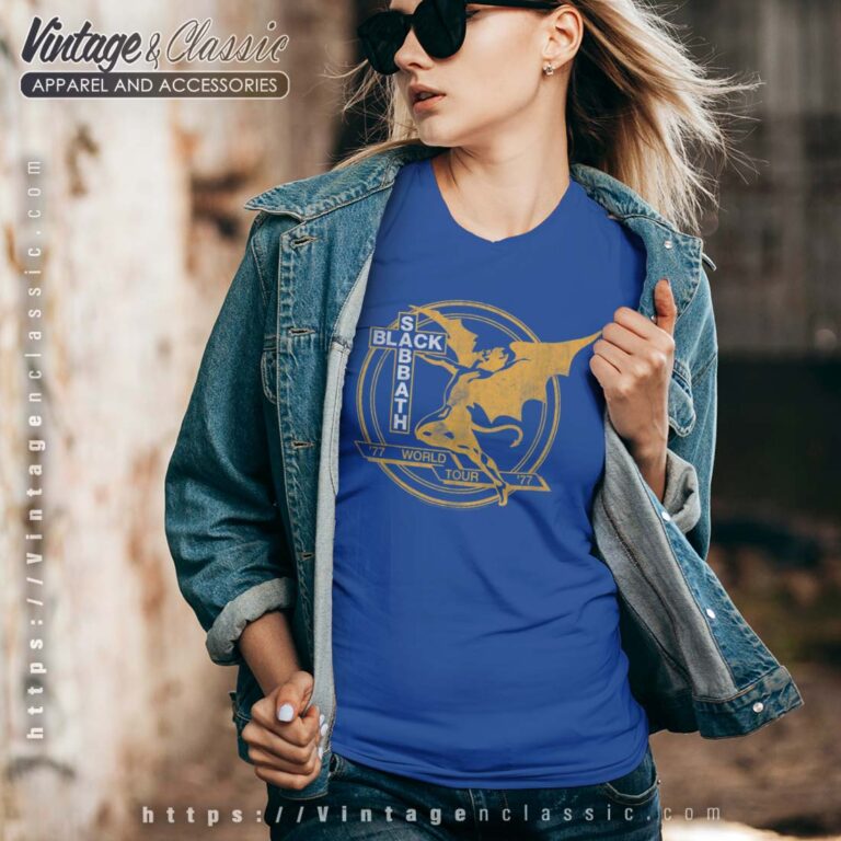 Black Sabbath World Tour 77 Vneck Black Sabbath World Tour 77 Vneck