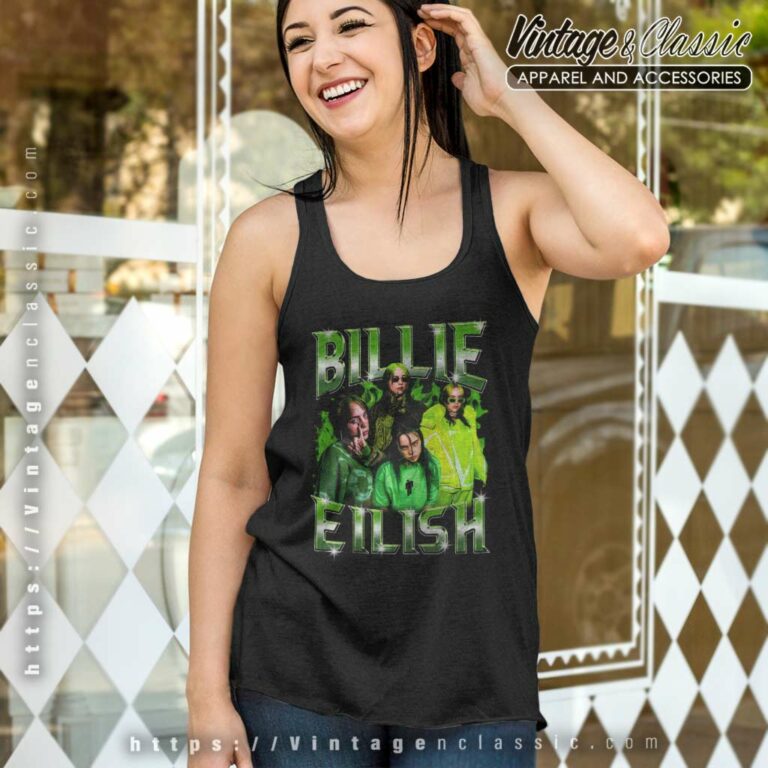 Black Top Big Tshirt Green Billie Eilish Tank Top Racerback Black Top Big Tshirt Green Billie Eilish Tank Top Racerback