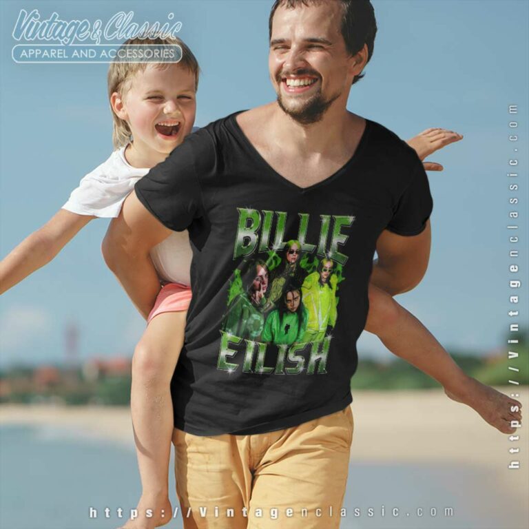 Black Top Big Tshirt Green Billie Eilish V Neck TShirt Black Top Big Tshirt Green Billie Eilish V Neck TShirt