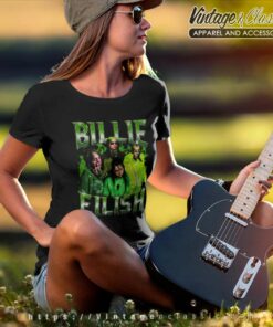 Black Top Big Tshirt Green Billie Eilish 6 Black Top Big Tshirt Green Billie Eilish Women TShirt
