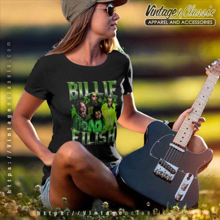 Black Top Big Tshirt Green Billie Eilish Women TShirt Black Top Big Tshirt Green Billie Eilish Women TShirt