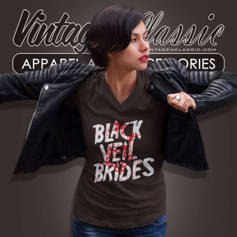 Black Veil Brides Blood Logo V Neck TShirt Black Veil Brides Blood Logo V Neck TShirt