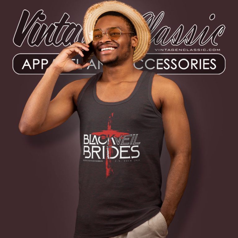 Black Veil Brides Red Cross Tank Top Racerback Black Veil Brides Red Cross Tank Top Racerback