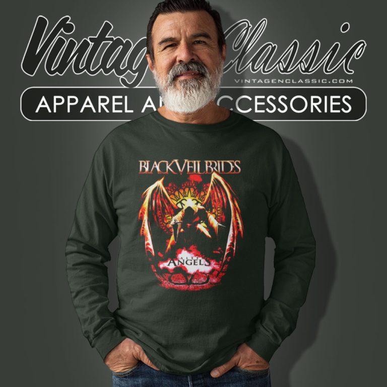 Black Veil Brides Shirt Fallen Angels Long Sleeve Tee Black Veil Brides Shirt Fallen Angels Long Sleeve Tee