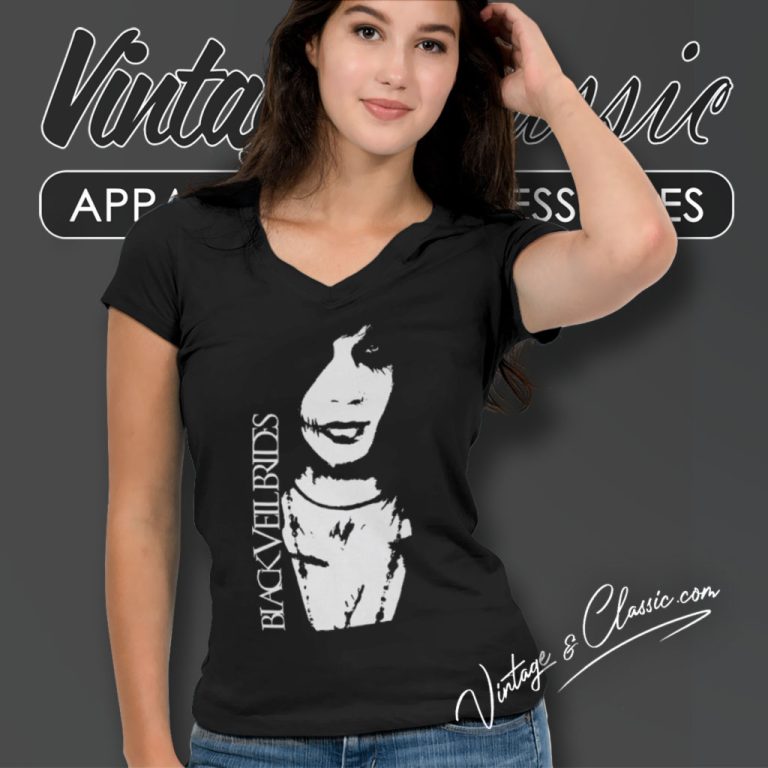 Black Veil Brides Shirt Throwback Andy V Neck TShirt Black Veil Brides Shirt Throwback Andy V Neck TShirt