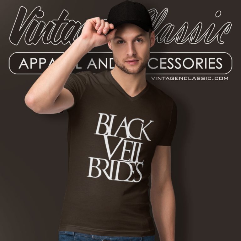 Black Veil Brides Skull V Neck TShirt Black Veil Brides Skull V Neck TShirt