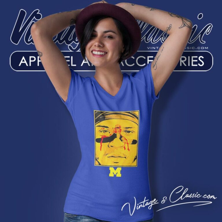 Blake Corum Game Face Michigan Wolverines Football V Neck TShirt Blake Corum Game Face Michigan Wolverines Football V Neck TShirt