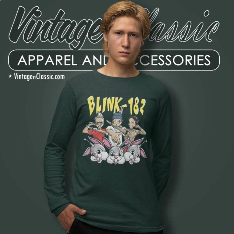 Blink 182 Band Vs Bunnies Long Sleeve Tee Blink 182 Band Vs Bunnies Long Sleeve Tee