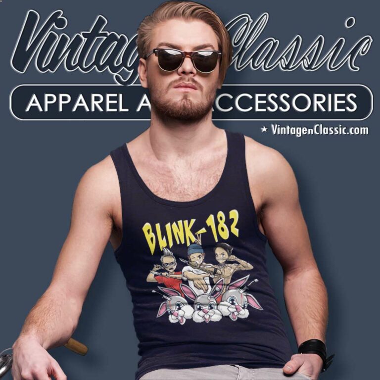 Blink 182 Band Vs Bunnies Tank Top Racerback Blink 182 Band Vs Bunnies Tank Top Racerback