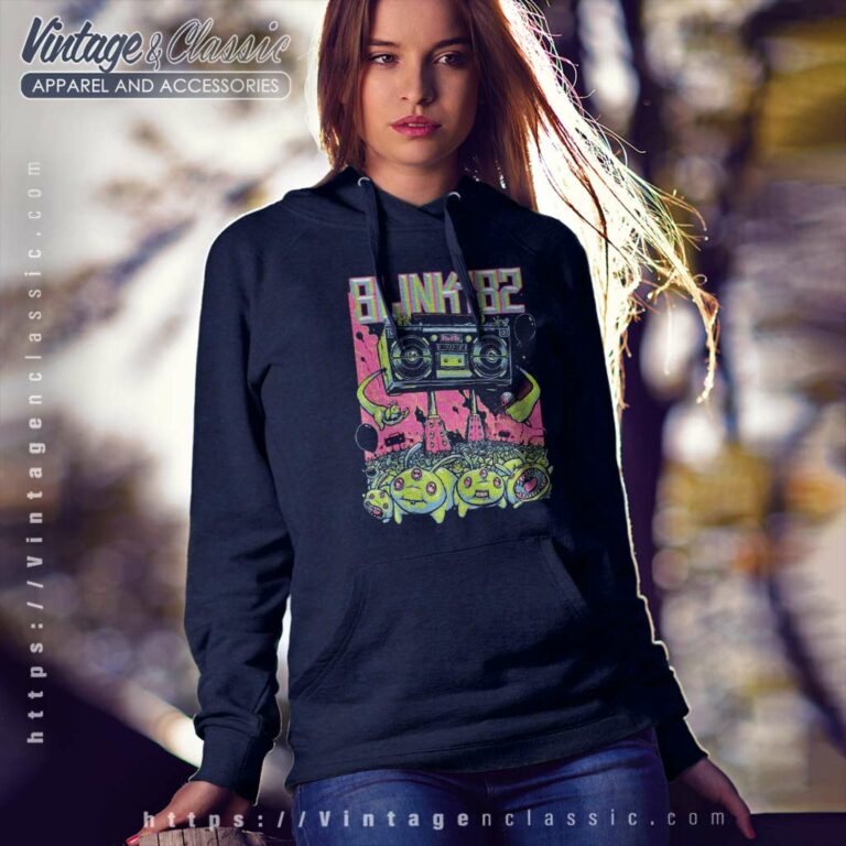Blink 182 Boombox Aliens Fluorescent Hoodie Blink 182 Boombox Aliens Fluorescent Hoodie