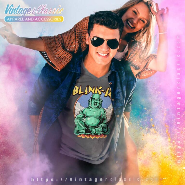 Blink 182 Buddha V Neck TShirt Blink 182 Buddha V Neck TShirt