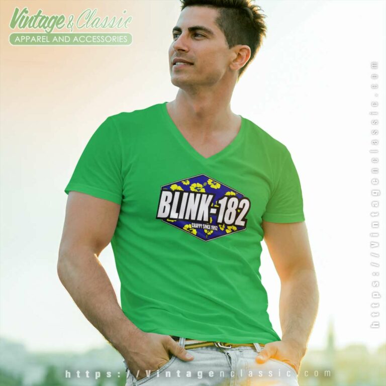 Blink 182 Crappy Since 1992 V Neck TShirt Blink 182 Crappy Since 1992 V Neck TShirt