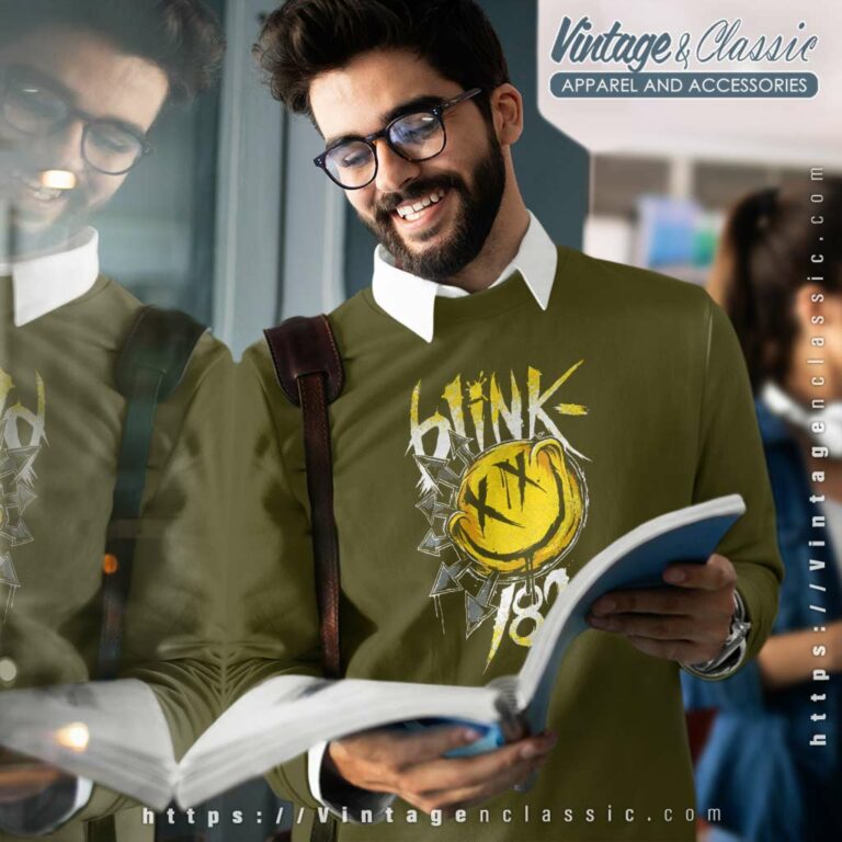 Blink 182 Happy Face Logo Sweatshirt Blink 182 Happy Face Logo Sweatshirt