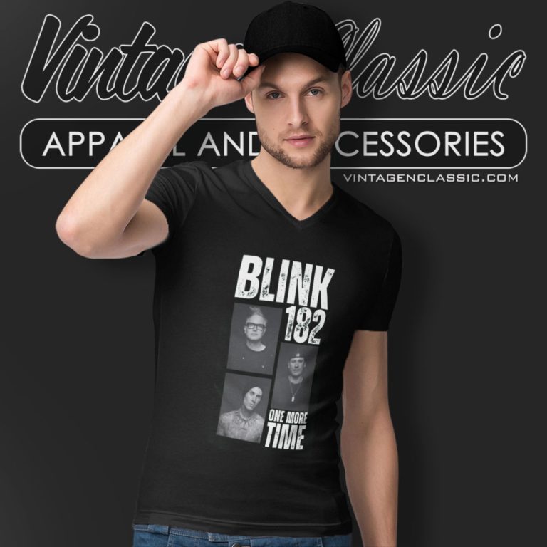 Blink 182 One More Time V Neck TShirt Blink 182 One More Time V Neck TShirt
