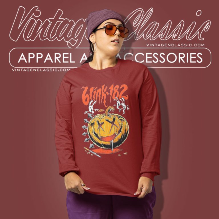 Blink 182 Pumpkin Halloween Long Sleeve Tee Blink 182 Pumpkin Halloween Long Sleeve Tee