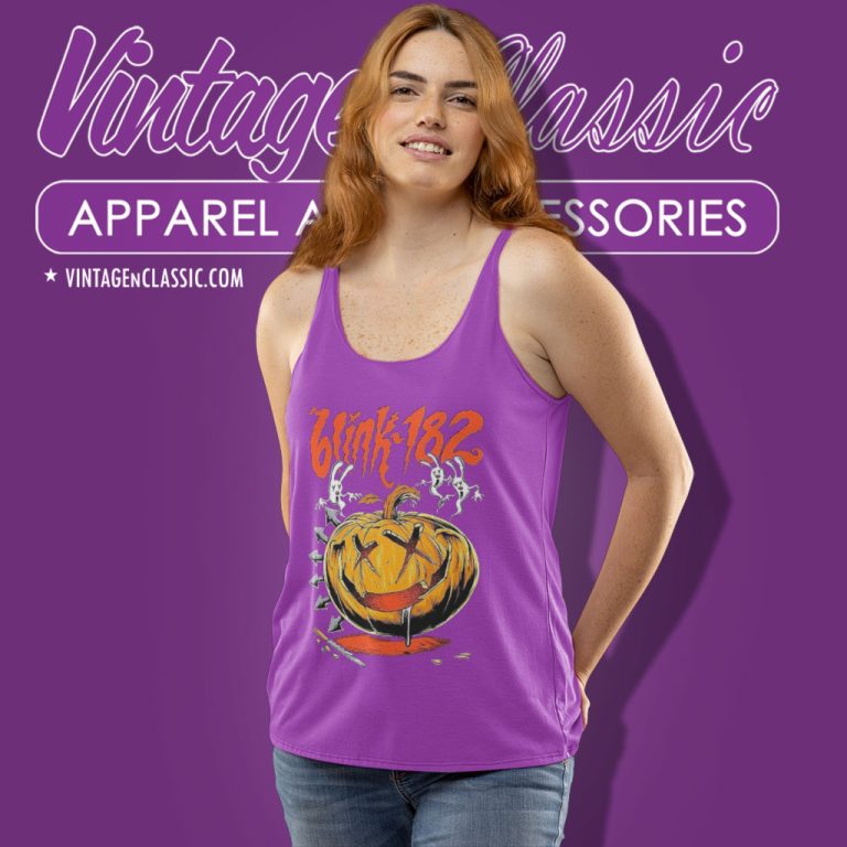 Blink 182 Pumpkin Halloween Tank Top Racerback Blink 182 Pumpkin Halloween Tank Top Racerback