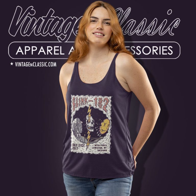Blink 182 Pvris Lewiston Tank Top Racerback Blink 182 Pvris Lewiston Tank Top Racerback