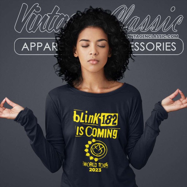 Blink 182 Shirt Is Coming World Tour 2023 Long Sleeve Tee Blink 182 Shirt Is Coming World Tour 2023 Long Sleeve Tee