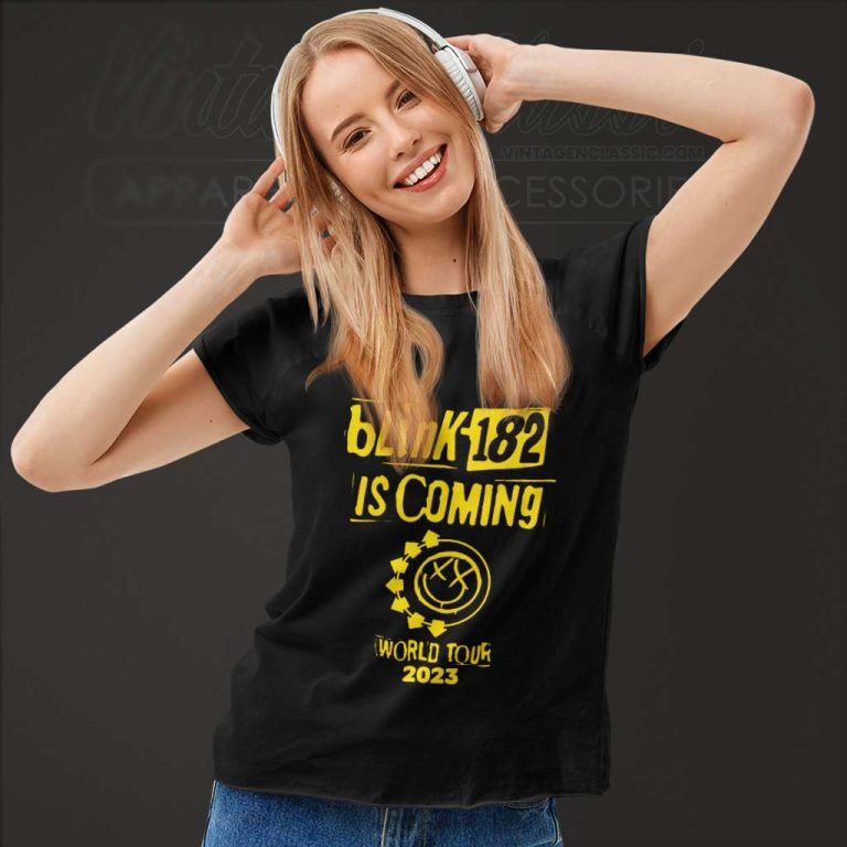 Blink 182 Shirt Is Coming World Tour 2023 Women TShirt Blink 182 Shirt Is Coming World Tour 2023 Women TShirt