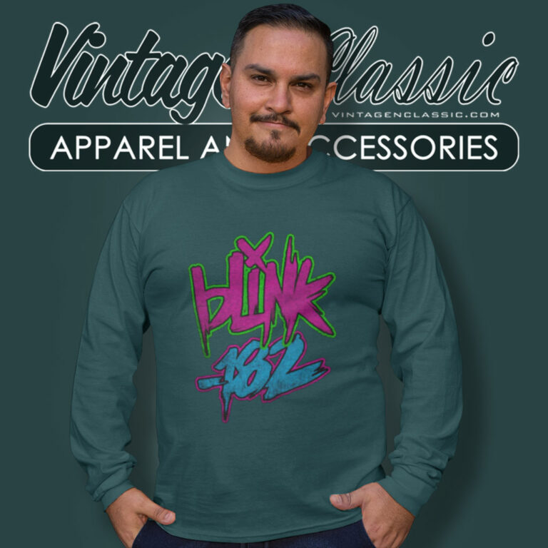 Blink 182 Shirt Neon Logo Long Sleeve Tee Blink 182 Shirt Neon Logo Long Sleeve Tee