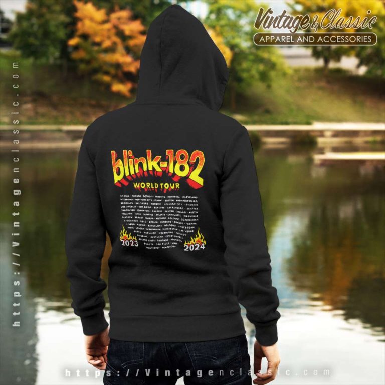 Blink 182 Shirt World Tour 2023 2024 Backside Hoodie Blink 182 Shirt World Tour 2023 2024 Backside Hoodie