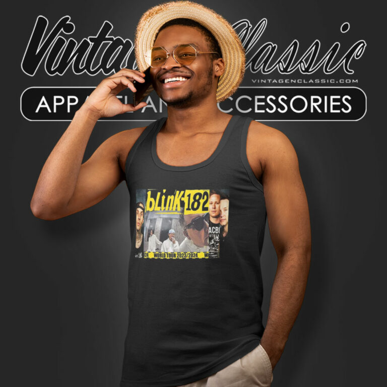 Blink 182 Shirt World Tour 2023 2024 Tank Top Racerback Blink 182 Shirt World Tour 2023 2024 Tank Top Racerback